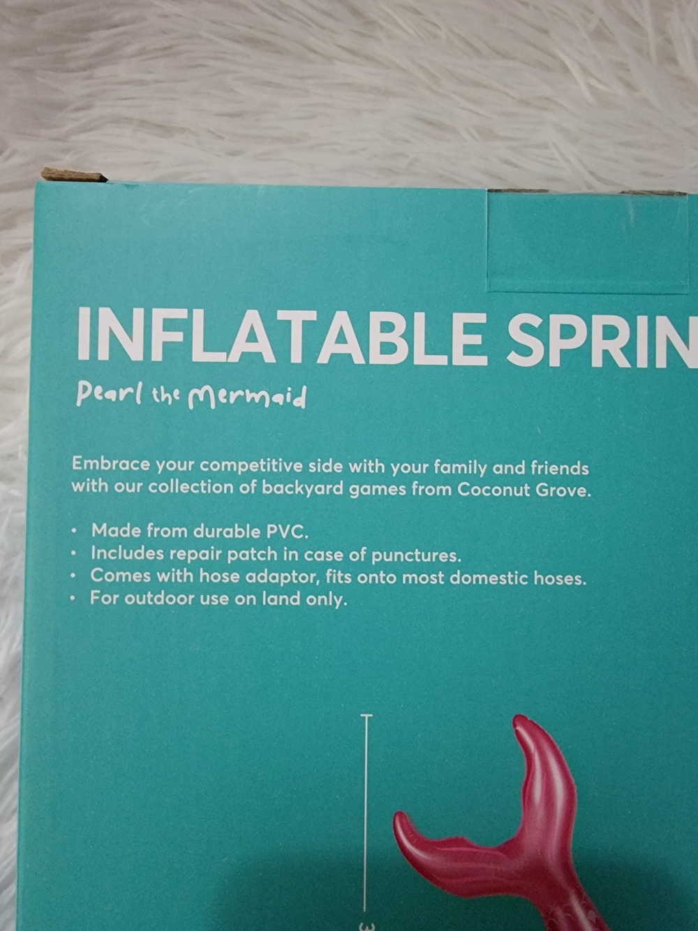 Pink Inflatable Mermaid Tail Sprinkler - Picture 7 of 11